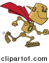 Cartoon Vector of a Super Hero Robot Running by Toonaday