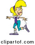 Cartoon Vector of a Woman Doing Aerobics by Toonaday