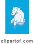 Cartoon Vector of a Worried Polar Bear Floating on Tiny Piece of Ice in the Ocean by Zooco