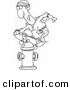 Cartoon Vector of Cartoon Man Skateboarding on a Hydrant - Coloring Page Outline by Toonaday