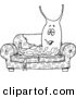 Cartoon Vector of Cartoon Slimy Slug on a Sofa - Coloring Page Outline by Toonaday