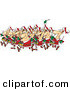 Cartoon Vector of Christmas Drummers Drumming by Toonaday