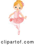Cartoon Vector of Cute Blond Girl Danncing Ballet in a Tutu by Pushkin