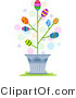 Cartoon Vector of Easter Eggs Blossoming in a Tree by BNP Design Studio