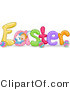 Cartoon Vector of Easter Font with Eggs and Baby by BNP Design Studio