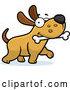Cartoon Vector of Happy Dog Strutting with a Bone by Cory Thoman