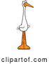 Cartoon Vector of Happy Stork Mascot by Cory Thoman