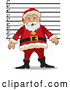 Cartoon Vector of Santa Getting Mugshot at Jail for Trespassing by David Rey