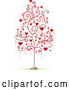Cartoon Vector of Tree with Red Heart and Spiral Foliage by BNP Design Studio