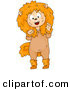 Halloween Vector of a Cartoon Boy Wearing Lion Costume While Growling and Clawing with His Hands by BNP Design Studio