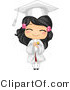 Vector Cartoon of Happy Graduating Girl Holding Her Diploma and Smiling by BNP Design Studio