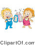 Vector of 2 Happy Babies Toasting Bottles by BNP Design Studio
