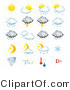 Vector of 20 Weather Related Forecast Icons by TA Images