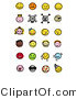 Vector of 24 Smileys; Happy, Mad, Depressed, Royal, Skull, Pirate, Children, Crying, and Sick by NL Shop