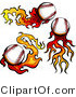 Vector of 3 Flaming Baseballs by Chromaco