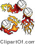 Vector of 3 Flaming Volleyballs by Chromaco