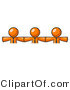 Vector of 3 Orange Business Guys Wearing Ties by Leo Blanchette