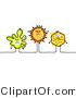Vector of 3 Sick Human-like Stick Figure Cells and Germs by NL Shop