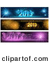 Vector of 3 Unique Firework Happy New Year 2013 Banners by Dero