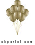 Vector of 3d Gold Party Balloons and Ribbons by KJ Pargeter