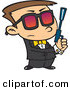 Vector of a Agent Cartoon Boy Holding a Pistol by Toonaday
