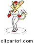 Vector of a Athletic Softball Female Cat by LaffToon