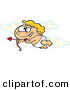 Vector of a Baby Cartoon Cupid Flying with an Arrow by Toonaday