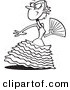 Vector of a Beautiful Cartoon Flamenco Dancer - Coloring Page Outline by Toonaday