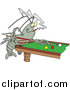 Vector of a Billiards Playing Crawdad - Cartoon Style by Toonaday
