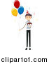 Vector of a Birthday Boy with a Cake and Party Balloons by BNP Design Studio