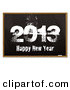 Vector of a Black Board Background with Grungy 2013 Happy New Year in Chalk by Michaeltravers