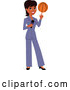 Vector of a Black News Reporter Woman Spinning a Basketball on Her Finger by Monica