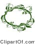 Vector of a Blank Oval Frame with Green Vines by Dero