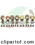 Vector of a Border of Girl Scouts by BNP Design Studio