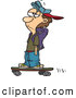 Vector of a Bored Cartoon Teenage Boy Skateboarding with His Hands in His Pockets by Toonaday