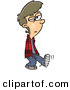 Vector of a Bored Cartoon Teenage Boy Walking with Hands in His Pockets by Toonaday
