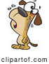 Vector of a Brown Cartoon Dog Crying by Toonaday