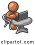 Vector of a Brown Character Working on Laptop at Table by Leo Blanchette