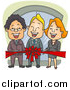 Vector of a Business Team Cutting a Red Ribbon by BNP Design Studio