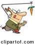 Vector of a Business-Man Chasing Carrot Concept - Cartoon Style by Toonaday