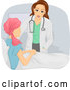 Vector of a Caring Cartoon Doctor Woman Visiting a Cancer Patient Woman in Bed by BNP Design Studio