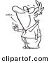 Vector of a Cartoon Annoying Man Making an Ahem Sound and Tapping - Outlined Coloring Page by Toonaday