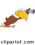 Vector of a Cartoon Bald Eagle Using a Telescope by Toonaday