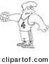 Vector of a Cartoon Basketball Man - Outlined Coloring Page by Toonaday