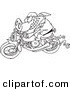 Vector of a Cartoon Biker Pig - Outlined Coloring Page by Toonaday