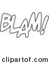 Vector of a Cartoon BLAM Word Text - Coloring Page Outline by Toonaday