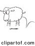 Vector of a Cartoon Bouncing Sheep - Coloring Page Outline by Toonaday