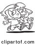Vector of a Cartoon Boy and Girl Walking Arm in Arm - Outlined Coloring Page Drawing by Toonaday
