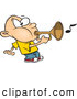 Vector of a Cartoon Boy Playing a Bugle Horn by Toonaday
