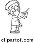 Vector of a Cartoon Boy Sharing His Juice Box - Coloring Page Outline by Toonaday